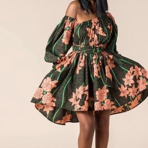 Grass fields “Michaela” African Print Dress